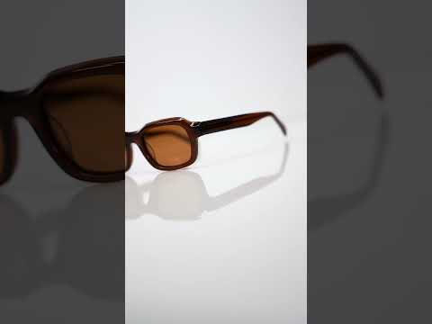 iamtrend brown rectangular sunglasses with brown lenses