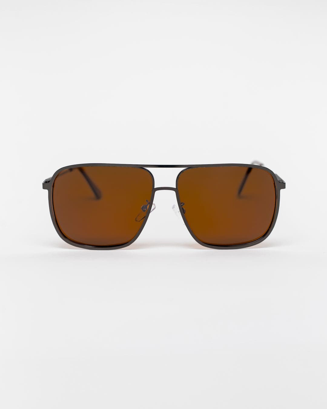 polarised square aviator sunglasses with brown lenses