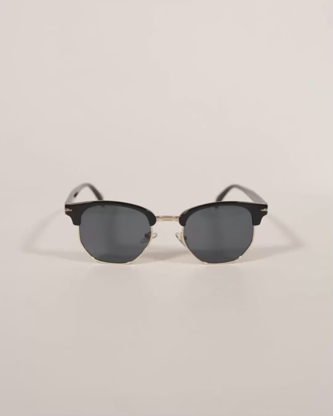 mash up of black gold and chestnut square sunglasses