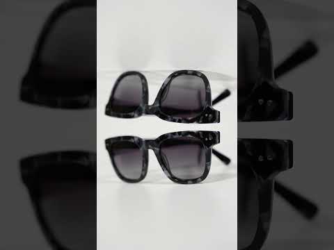 iamtrend axel acetate sunglasses with a dark tortoiseshell frame and gradient lenses, shown from multiple angles