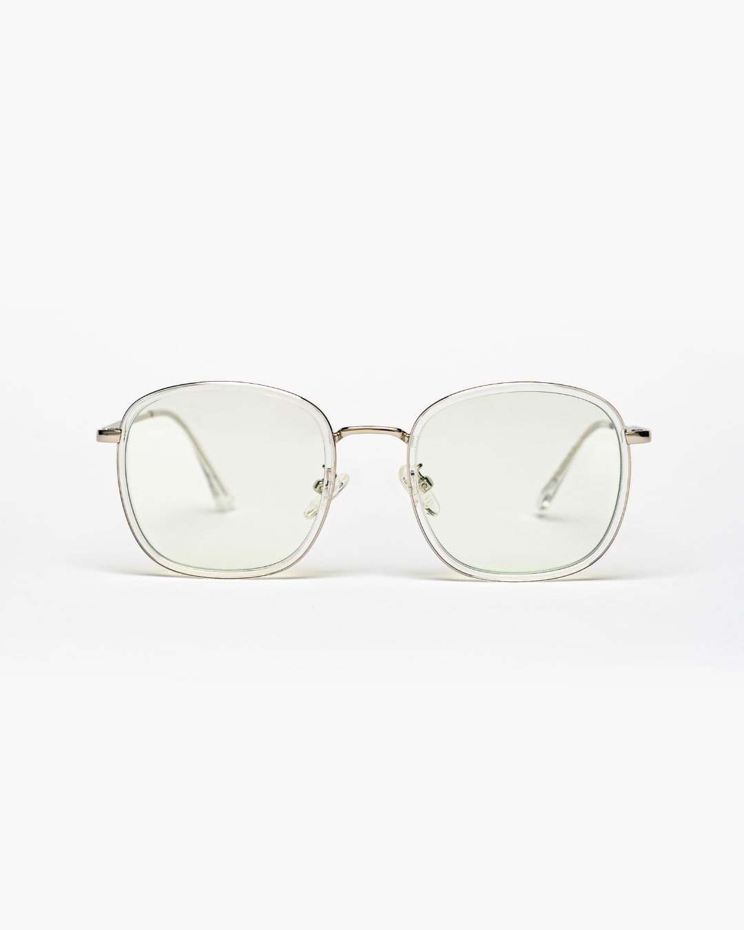 square blue-light glasses with clear frames